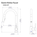 ZLINE Gemini Kitchen Faucet in Brushed Nickel (GEM-KF-BN)