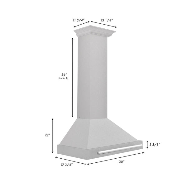 ZLINE 30 in. Convertible Fingerprint Resistant Satin Stainless Steel Range Hood with Stainless Steel Handle (KB4SNX-30)