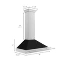 ZLINE 36 in. Convertible Stainless Steel Range Hood with Black Matte Shell and Stainless Steel Handle (KB4STX-BLM-36)