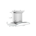 36" ZLINE CrownSound™Ducted Vent Wall Mount Range Hood in Stainless Steel with Built-in Bluetooth Speakers (KN4CRN-BT-36)