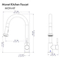 ZLINE Monet Kitchen Faucet in Polished Gold (MON-KF-PG)