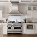 ZLINE 48 in. Professional Dual Fuel Range in Stainless Steel with Brass Burners (RA-BR-48)-Ranges-RA-BR-48 ZLINE Kitchen and Bath