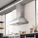 36" ZLINE CrownSound™Ducted Vent Wall Mount Range Hood in Stainless Steel with Built-in Bluetooth Speakers (697CRN-BT-36)