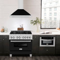 ZLINE 36 in. Convertible Stainless Steel Range Hood with Black Matte Shell and Stainless Steel Handle (KB4STX-BLM-36)