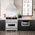 ZLINE 36 in. 4.6 cu. ft. Legacy Dual Fuel Range with 6 Burner Gas Cooktop and Electric Convection Oven in Satin Stainless Steel (RAS-SN-36)