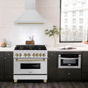 ZLINE Autograph Edition 36" Stainless Steel Range Hood with Stainless Steel Shell and Champagne Bronze Handle (8654STZ-36-CB)