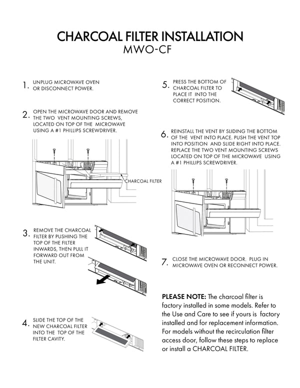 ZLINE Over the Range Microwave Charcoal Filters for MWO-OTR
