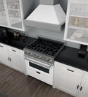 ZLINE 30 in. 4.0 cu. ft. Dual Fuel Range with Gas Stove and Electric Oven in All Fingerprint Resistant Stainless Steel with White Matte Door (RAS-WM-30)-Ranges-RAS-WM-30 ZLINE Kitchen and Bath
