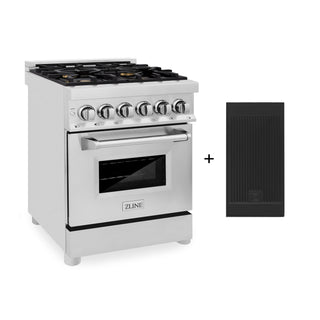 ZLINE 24 in. 2.8 cu. ft. Legacy Dual Fuel Range with 4 Burner Gas Cooktop and Electric Convection Oven