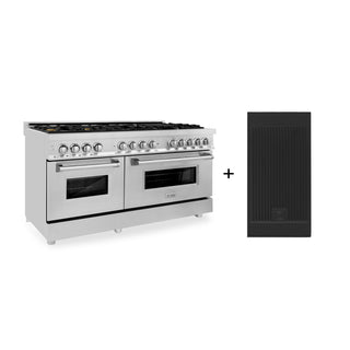 ZLINE 60 in. 7.4 cu. ft. Legacy Dual Fuel Range with 9 Burner Gas Cooktop and 2 Electric Convection Ovens