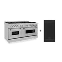 ZLINE 60 in. 7.4 cu. ft. Legacy Dual Fuel Range with 9 Burner Gas Cooktop and 2 Electric Convection Ovens in DuraSnow® Stainless Steel with Griddle (RAS-SN-GR-60)