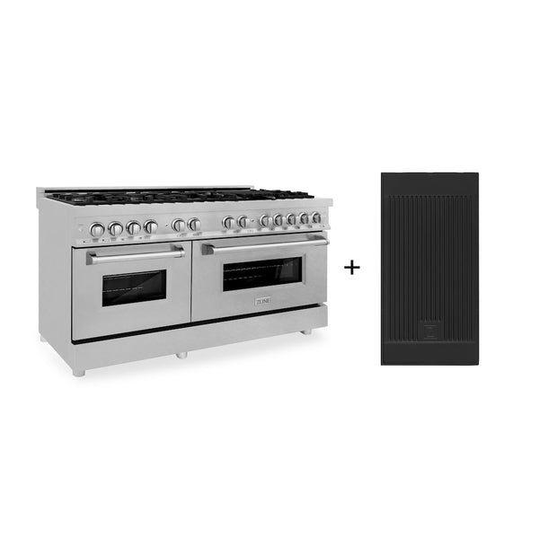 ZLINE 60 in. 7.4 cu. ft. Legacy Dual Fuel Range with 9 Burner Gas Cooktop and 2 Electric Convection Ovens in DuraSnow® Stainless Steel with Griddle (RAS-SN-GR-60)