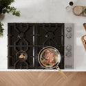 ZLINE 30 in. Gas Cooktop with 4 Brass Burners and Black Porcelain Top (RC-BR-30-PBT)