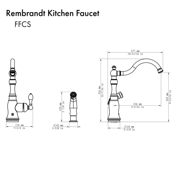 ZLINE Rembrandt Kitchen Faucet in Chrome (REM-KF-CH)