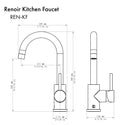 ZLINE Renoir Kitchen Faucet in Chrome (REN-KF-CH)