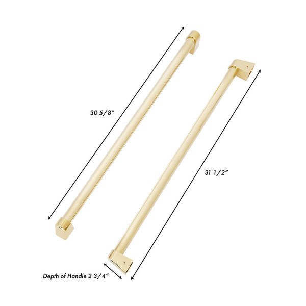 ZLINE Autograph Edition Polished Gold Traditional Handles (Set of 3) for Standard-Depth Refrigerators (RSMHZ-36-G)