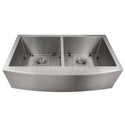 ZLINE 36 in. Niseko Farmhouse Apron Mount Double Bowl Stainless Steel Kitchen Sink with Bottom Grid (SA50D-36)