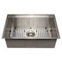 ZLINE 27 in. Garmisch Undermount Single Bowl Stainless Steel Kitchen Sink with Bottom Grid and Accessories (SLS-27)