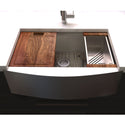 ZLINE 33 in. Moritz Farmhouse Apron Mount Single Bowl Stainless Steel Kitchen Sink with Bottom Grid and Accessories (SLSAP-33)