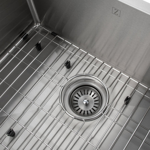 ZLINE 23 in. Meribel Undermount Single Bowl Stainless Steel Kitchen Sink with Bottom Grid (SRS-23)