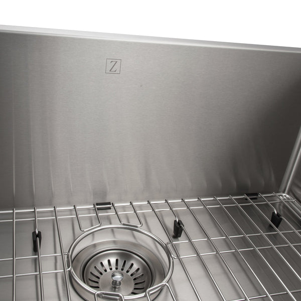 ZLINE 30 in. Meribel Undermount Single Bowl Stainless Steel Kitchen Sink with Bottom Grid (SRS-30)