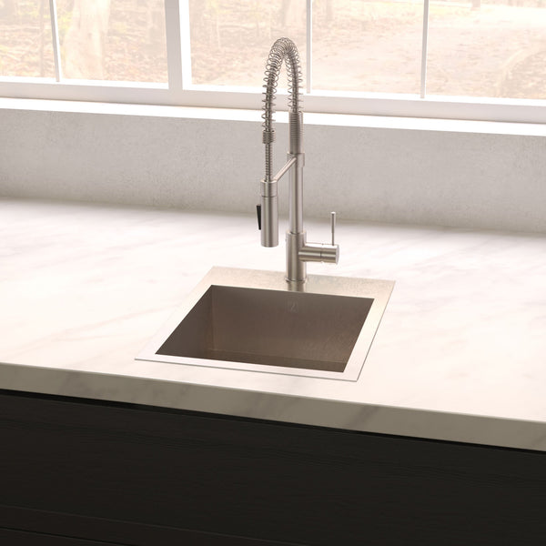 ZLINE 15 in. Donner Topmount Single Bowl Bar Kitchen Sink in Stainless Steel (STS-15)