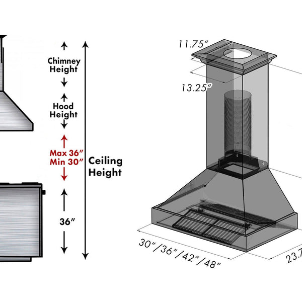 ZLINE Ducted Fingerprint Resistant Stainless Steel Range Hood with Copper Shell (8654C)-Range Hoods- ZLINE Kitchen and Bath