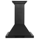 ZLINE Convertible Vent Wall Mount Range Hood in Black Stainless Steel with Crown Molding (BSKBNCRN) front