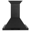 ZLINE Ducted Vent Wall Mount Range Hood in Black Stainless Steel with Built-in ZLINE CrownSound Bluetooth Speakers (BSKBNCRN-BT) front.