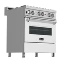 ZLINE 30 in. 4.0 cu. ft. Dual Fuel Range with Gas Stove and Electric Oven in All Fingerprint Resistant Stainless Steel with White Matte Door (RAS-WM-30)-Ranges-RAS-WM-30 ZLINE Kitchen and Bath