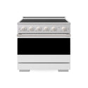ZLINE 36 in. 5.2 cu. ft. Marino Induction Range with 5 Element Cooktop and Electric Convection Oven in Stainless Steel with White Matte Door (MINR-WM-36)