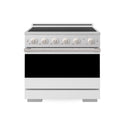ZLINE 36 in. 5.2 cu. ft. Marino Induction Range with 5 Element Cooktop and Electric Convection Oven in Satin Stainless Steel with White Matte Door (MINRS-WM-36)
