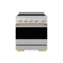 ZLINE Autograph Edition 30 in. 4.2 cu. ft. Marino Induction Range with 4 Element Cooktop and Electric Convection Oven in Satin Stainless Steel with Polished Gold Accents (MINRSZ-30-G)
