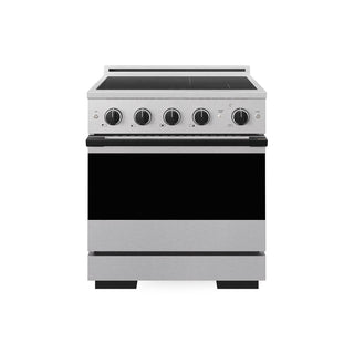 ZLINE Autograph Edition 30 in. 4.2 cu. ft. Marino Induction Range with 4 Element Cooktop and Electric Convection Oven in Satin Stainless Steel with Matte Black Accents (MINRSZ-30-MB)