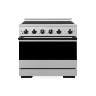 ZLINE Autograph Edition 36 in. 5.2 cu. ft. Marino Induction Range with 5 Element Cooktop and Electric Convection Oven in Satin Stainless Steel with Matte Black Accents (MINRSZ-36-MB)