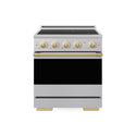ZLINE Autograph Edition 30 in. 4.2 cu. ft. Marino Induction Range with 4 Element Cooktop and Electric Convection Oven in Stainless Steel with Polished Gold Accents (MINRZ-30-G)