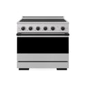 ZLINE Autograph Edition 36 in. 5.2 cu. ft. Marino Induction Range with 5 Element Cooktop and Electric Convection Oven in Stainless Steel with Matte Black Accents (MINRZ-36-MB)