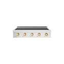ZLINE Autograph Edition 36 in. Paramount Induction Rangetop with 5 Element Cooktop in Satin Stainless Steel and Polished Gold Accents (SINRTSZ-36-G)