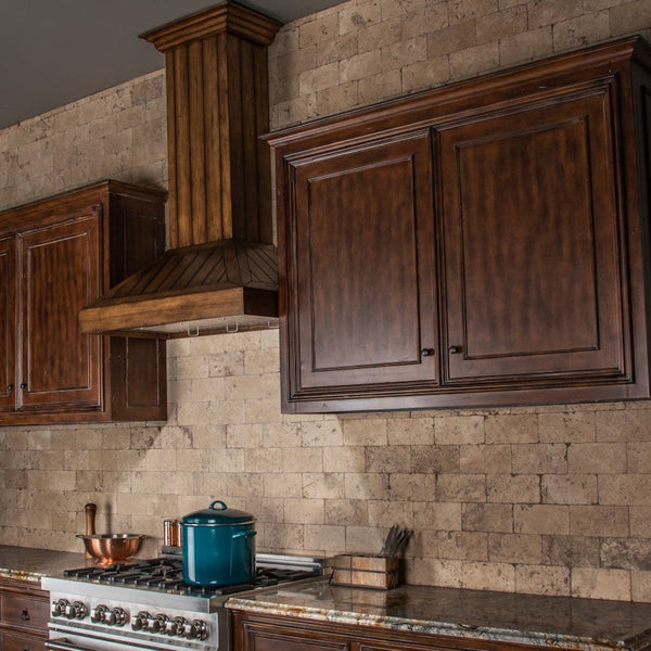 ZLINE 36" Wooden Convertible Vent Wall Mount Range Hood in Rustic Light Finish - Includes Motor (KPLL-36)