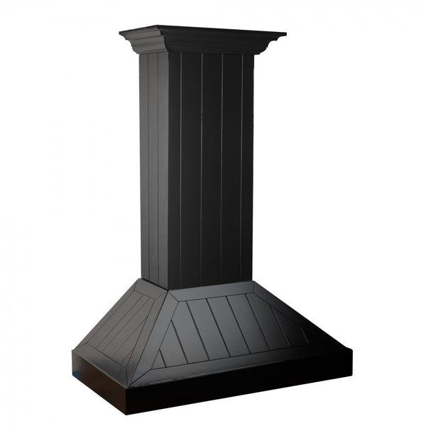 ZLINE 30" Wooden Convertible Vent Wall Mount Range Hood in Black - Includes Motor (KPCC-30)