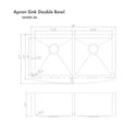 ZLINE 36 in. Niseko Farmhouse Apron Mount Double Bowl Stainless Steel Kitchen Sink with Bottom Grid (SA50D-36)