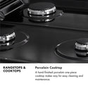 ZLINE 30 in. Classic Gas Rangetop with 4 Burners and Porcelain Cooktop in Black Stainless Steel (RTB2-30)