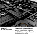ZLINE Autograph Edition 36 in. Classic Gas Rangetop with 6 Burners and Porcelain Cooktop in Satin Stainless Steel with Champagne Bronze Accents (RTSZ-36-CB)