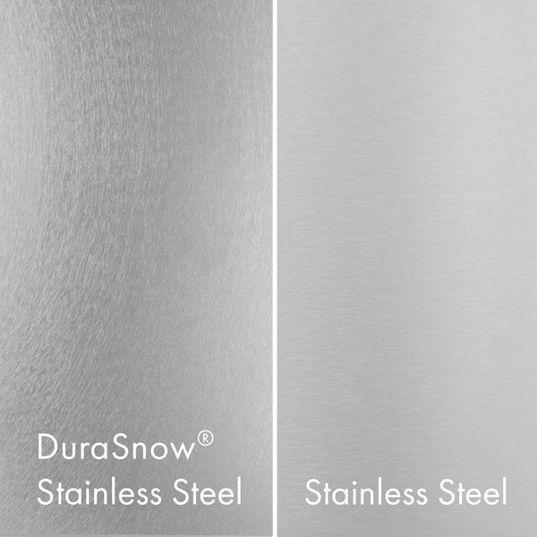 ZLINE DuraSnow Stainless Steel compared with Standard Stainless Steel