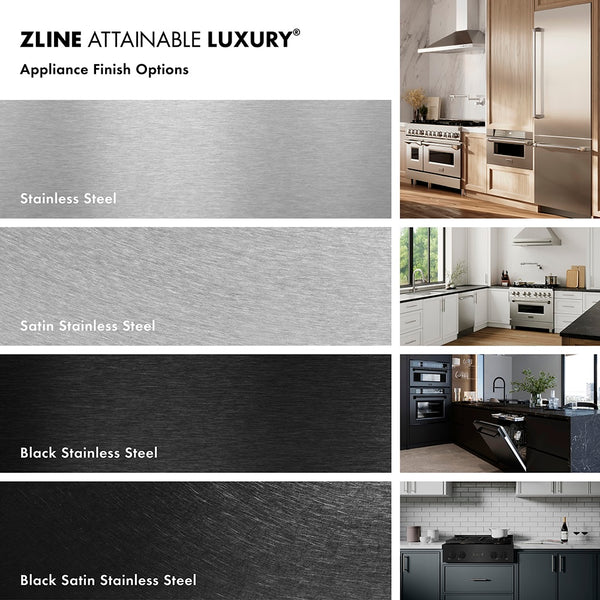 ZLINE Autograph Edition 36 in. 21.6 cu. ft. Counter-Depth French Door Refrigerator with Water and Ice Dispenser in Fingerprint-Resistant Black Stainless Steel with Polished Gold Traditional Handles (RFMZ-W-36-BS-G)