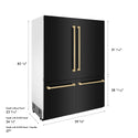 ZLINE Autograph Edition 60 in. 32.2 cu. ft. French Door Built-In Bottom Freezer Refrigerator with Water Dispenser and Ice Maker in Black Stainless Steel with Champagne Bronze Accents (RBIVZ-BS-60-CB)