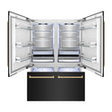ZLINE Autograph Edition 60 in. 32.2 cu. ft. French Door Built-In Bottom Freezer Refrigerator with Water Dispenser and Ice Maker in Black Stainless Steel with Champagne Bronze Accents (RBIVZ-BS-60-CB)