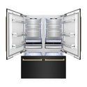 ZLINE Autograph Edition 60 in. 32.2 cu. ft. French Door Built-In Bottom Freezer Refrigerator with Water Dispenser and Ice Maker in Black Stainless Steel with Champagne Bronze Accents (RBIVZ-BS-60-CB)