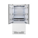 ZLINE Autograph Edition 36 in. 19.6 cu. ft. Panel Ready French Door Built-In Bottom Freezer Refrigerator with Water Dispenser and Ice Maker with Champagne Bronze Accents (RBIVZ-36-CB)