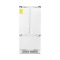 ZLINE Autograph Edition 36 in. 19.6 cu. ft. Panel Ready French Door Built-In Bottom Freezer Refrigerator with Water Dispenser and Ice Maker with Champagne Bronze Accents (RBIVZ-36-CB)